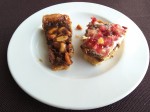 Tarts with fruits - pomegranate and dates with nuts.