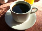 Black coffee added to the breakfast menu set - a traditional Mexican desayuno. Black coffee added to the breakfast menu set - a traditional Mexican desayuno.