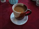 Dominican coffee with milk - Café dominicano - medio pollo
