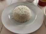 White rice for La Bandera - plato del día, Dominican Republic