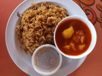 Bacalao and arroz moro - La Bandera - plato del día, Bavaro, Punta Cana, Dominican Republic