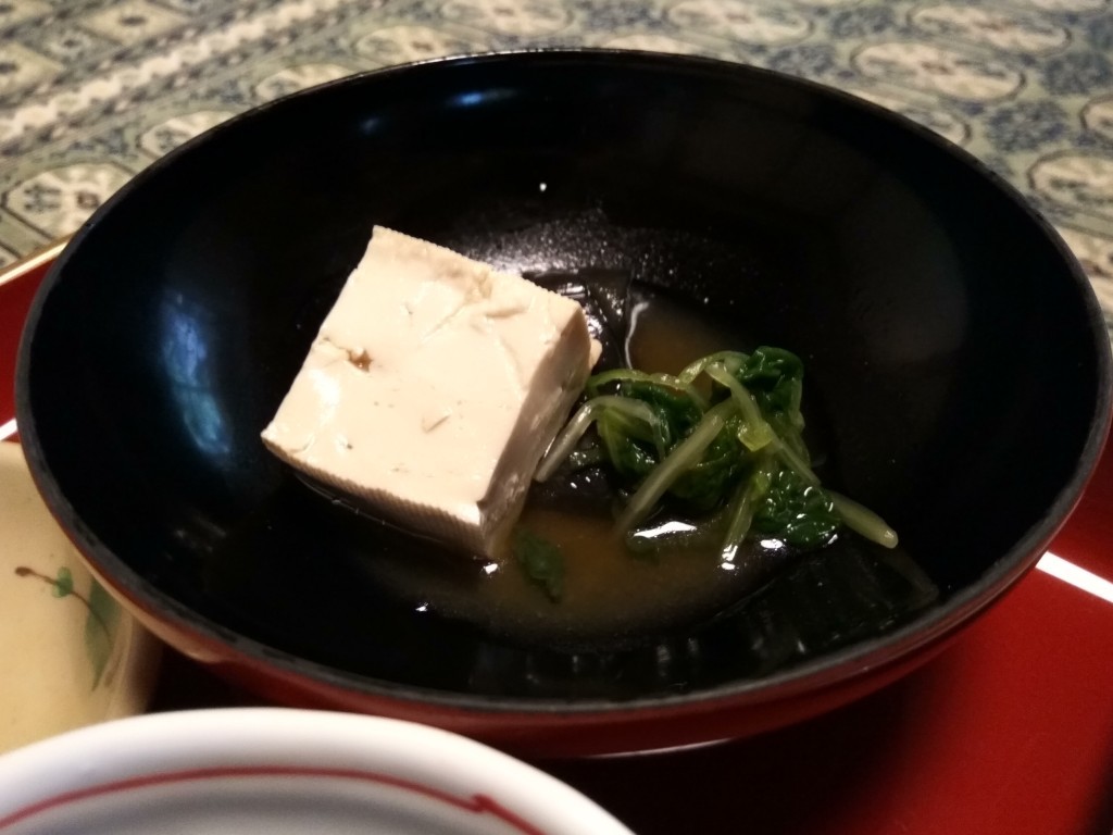 Goma Dofu from a traditional Buddhist breakfast in a 1000 year-old Buddhist temple, Shukubo Koya-san Eko-in monastery.