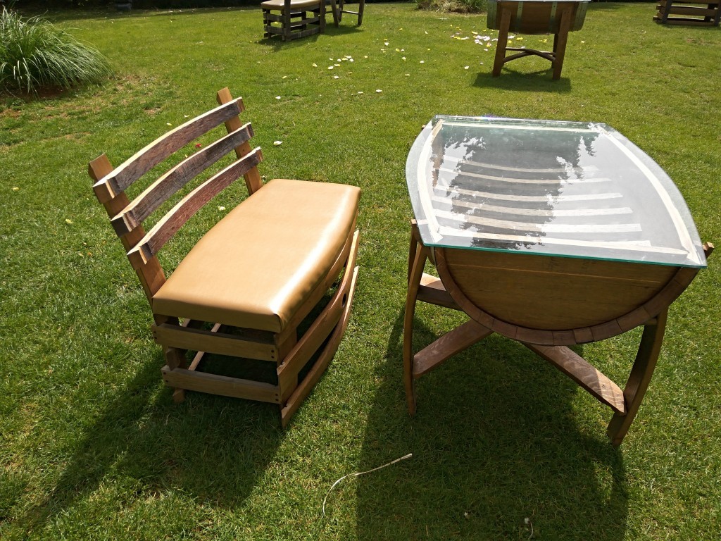 Château Kefraya - furniture made from wine barrels.