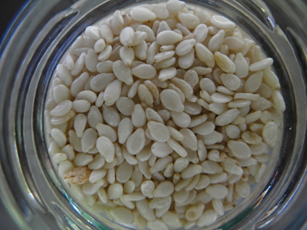 White sesame seeds.