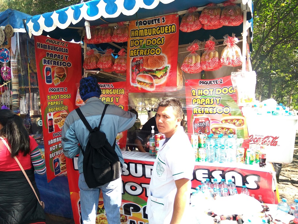 Hamburgesas - hamburger and hot-dog food stall.