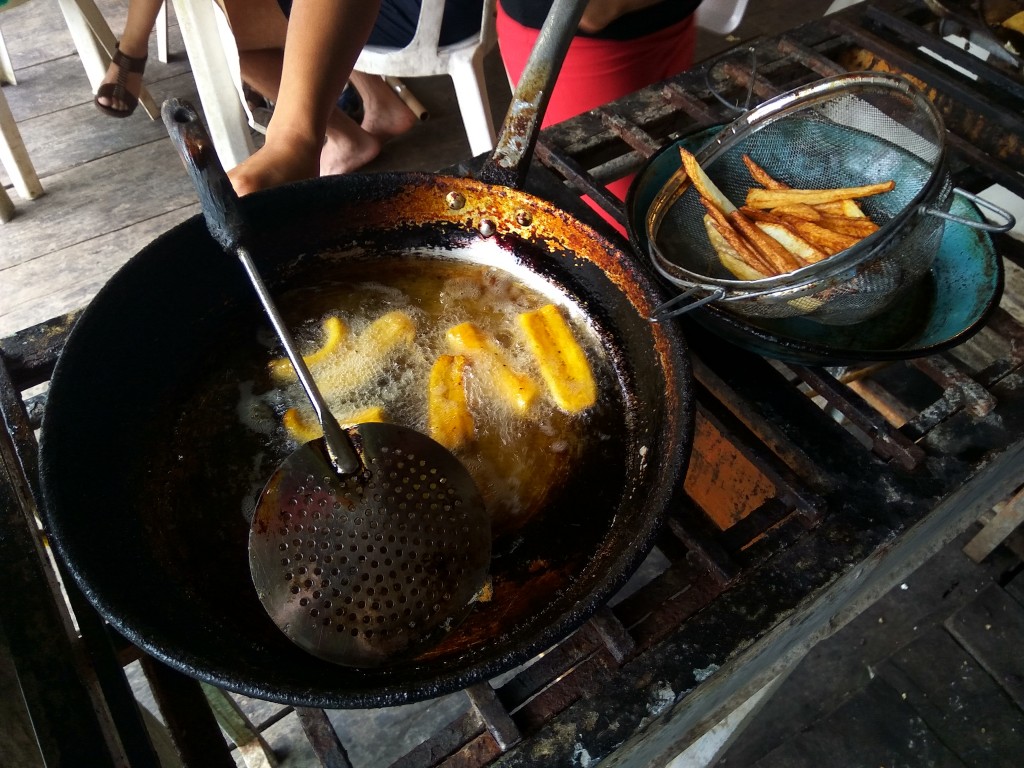 Platanos fritos - deep fried bananas.