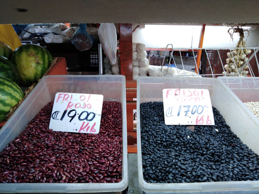 Nutritive comparison – black beans vs red beans (dried, values per 100 gr) - Costa Rica