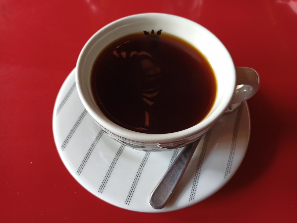 Black coffee for a breakfast in Saúl, Guatemala City