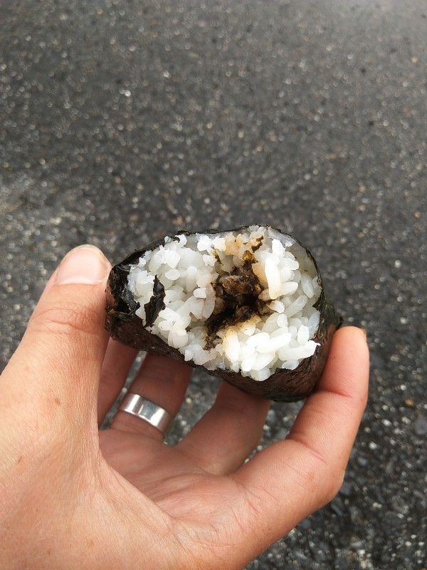 Onigiri with seaweeds.