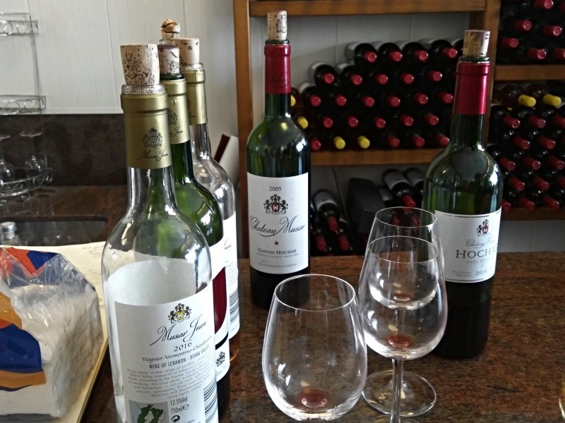 Château Musar - wine tasting.Château Musar White 2007, Château Musar Hochar Père Et Fils 2014 and Château Musar Red 2005.