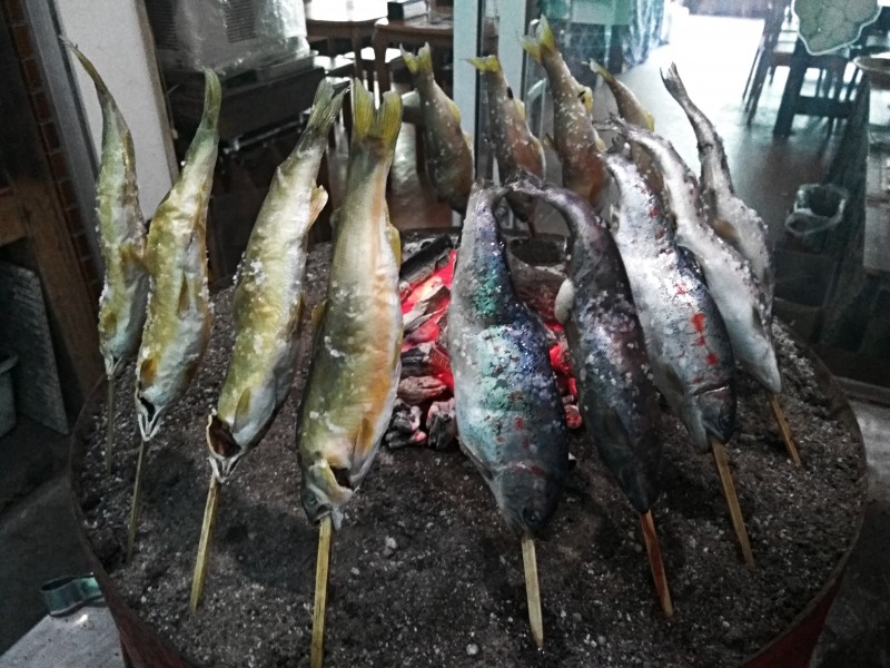 Grilled river fish - Kazurabashi Bridge, Iya Valley.