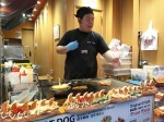 Gyoza sandwiched in bread in Okayama.