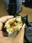 Onigiri with soy sauce bonito flakes. Onigiri with soy sauce bonito flakes.