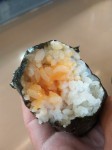 Onigiri with an egg topping.