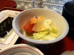 A traditional Buddhist breakfast in a 1000 year-old Buddhist temple, Shukubo Koya-san Eko-in monastery.