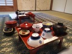 A traditional Buddhist breakfast in a 1000 year-old Buddhist temple, Shukubo Koya-san Eko-in monastery.