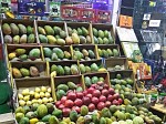 Mangoes, guava, pomegranate on a stall in Sharm el-Sheikh, Egypt