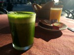 Jugo Verde and Jugo de Naranja for a Mexican breakfast.