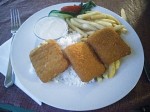 Fried Trappista cheese. Fried Trappista cheese.