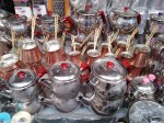 Traditional Turkish pots for preparing and heating tea Traditional Turkish pots for preparing and heating tea