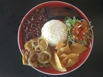 Casado with fried plantains - platano maduro