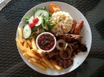 Casado with cucumber slices - Costa Rica