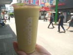 Milk shake with avocado, mango and banana