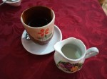 Dominican coffee with milk - Café dominicano - medio pollo