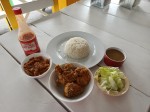 Pica pollo in La Bandera - plato del día, Las Terrenas, Dominican Republic