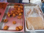 Fried Sesame Dessert Balls (Jian Dui) & spongecake - Chinese food - Sunday Asian Street food market in Santo Domingo