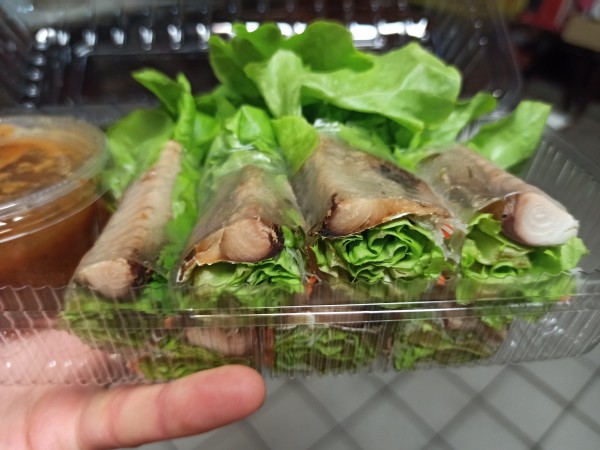 Fresh tuna spring rolls with a lovely sweet and spicy sauce