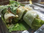 Mung bean spring rolls with tofu and mushrooms