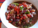 Guatemalan shrimp ceviche with tostadas and guacamole from Panajachel, Lake Atitlan