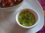 Guatemalan shrimp ceviche with tostadas and guacamole from Panajachel, Lake Atitlan