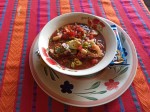 Guatemalan shrimp ceviche with tostadas and guacamole from Panajachel, Lake Atitlan