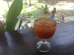 2 Days & 1 Night Acatenango and Fuego Volcano trekking menu in Guatemala -Tomato juice with powdered pumpkin seeds and spices
