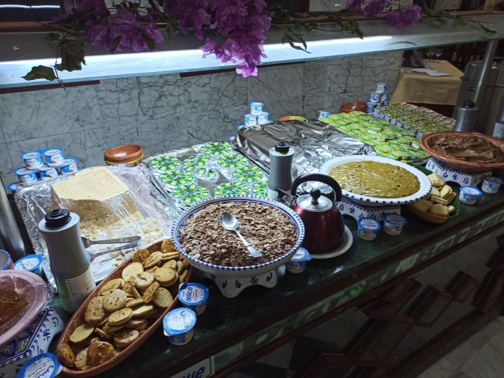 Pistachio cream, halva, hazelnut cream, muesli, soft cheese, jams and crackers