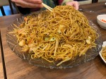 Trying Japanese yakisoba during the Sanja Matsuri Festival