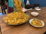 Trying Japanese yakisoba during the Sanja Matsuri Festival