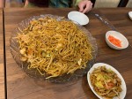 Trying Japanese yakisoba during the Sanja Matsuri Festival