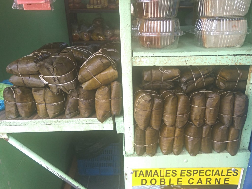 Costa Rica - tamales with meat - a popular breakfast 