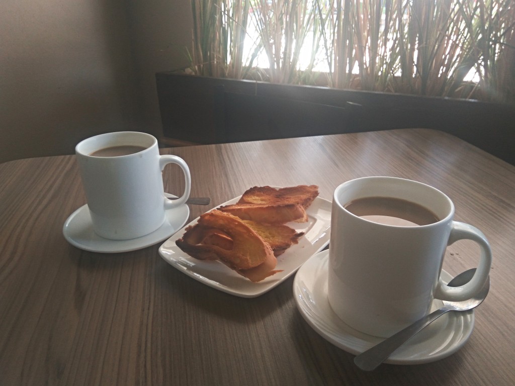 Costa Rica - desayuno 'Tico' style with a cup of a lovely coffee
