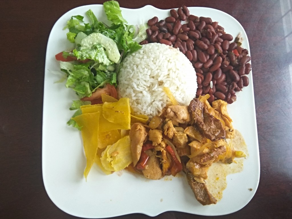 Casado with plantains chips - Costa Rica Casado with plantains chips - Costa Rica