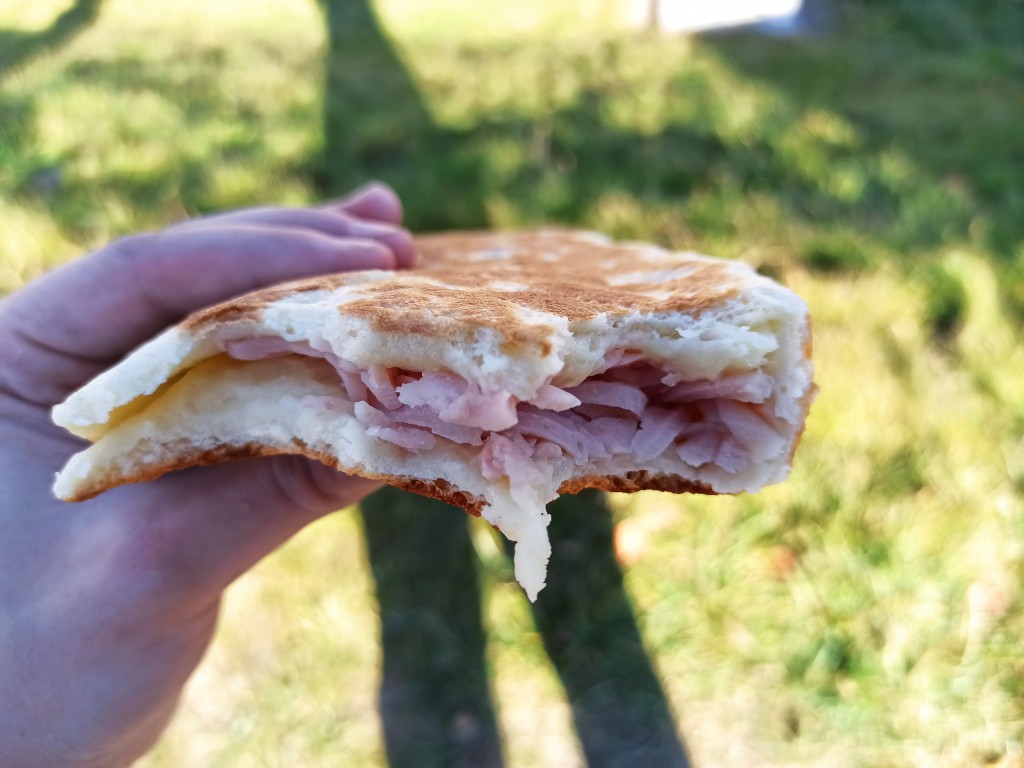 Lespedes with ham and cheese Lespedes with ham and cheese