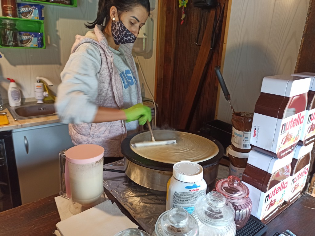 Fry your first pancake. Fry your first pancake.