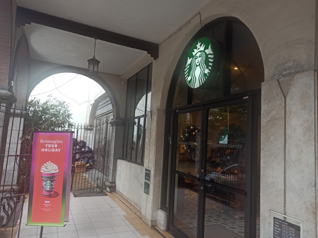 Starbucks in the heart of the historic center of Manila, Intramuros in the Philippines