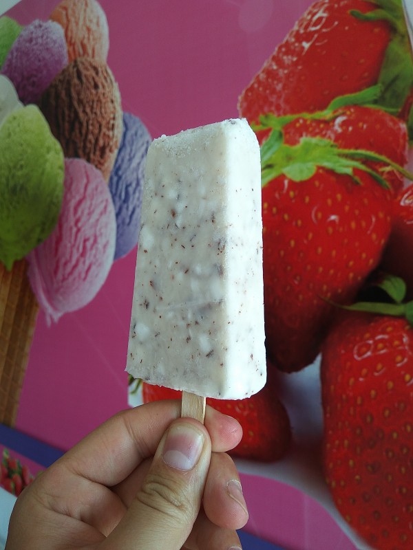 Coconut ice creams with small coco flakes inside. Coconut ice creams with small coco flakes inside.